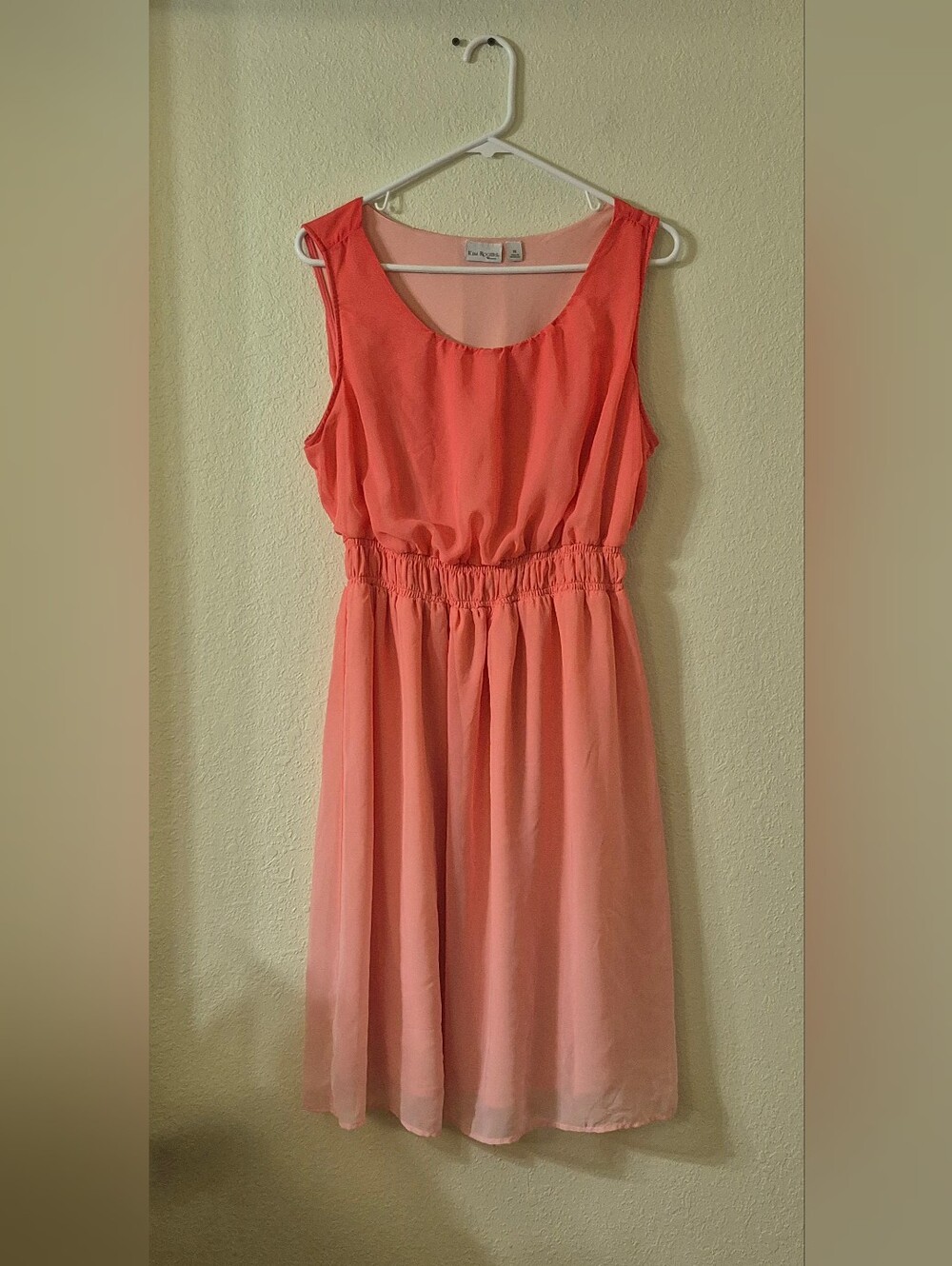 Kim Rogers Coral Ombre Sleeveless Midi Dress